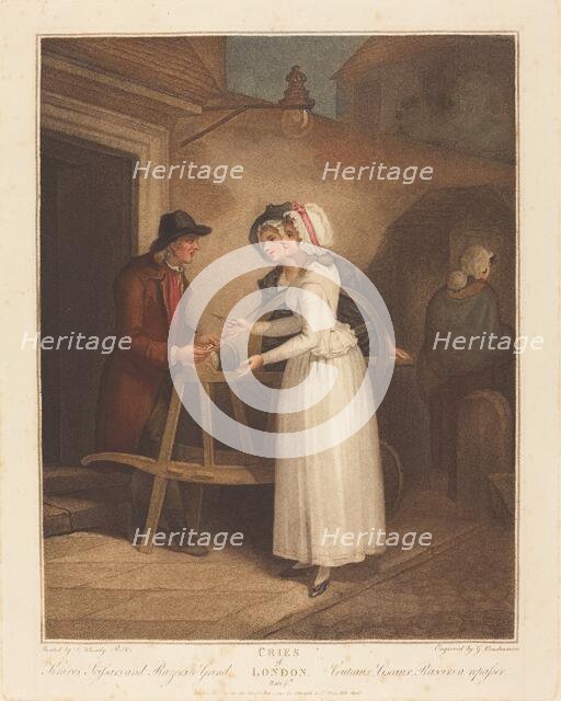 Knives, Scissors and Razors to Grind, published 1795. Creator: Giovanni Vendramini.