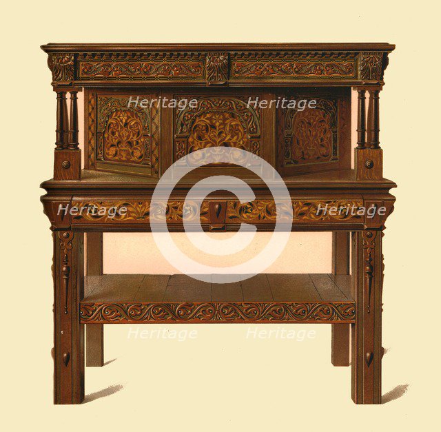 Oak standing buffet, 1904. Artist: Shirley Slocombe.