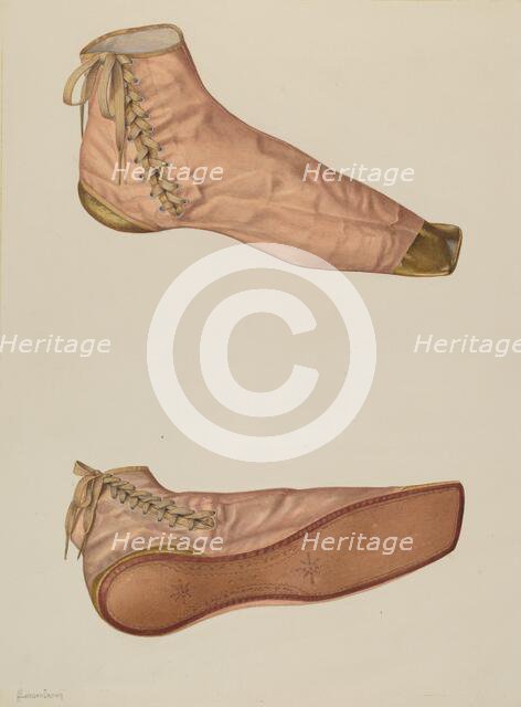 Woman's Silk Shoe, c. 1937. Creator: H. Langden Brown.