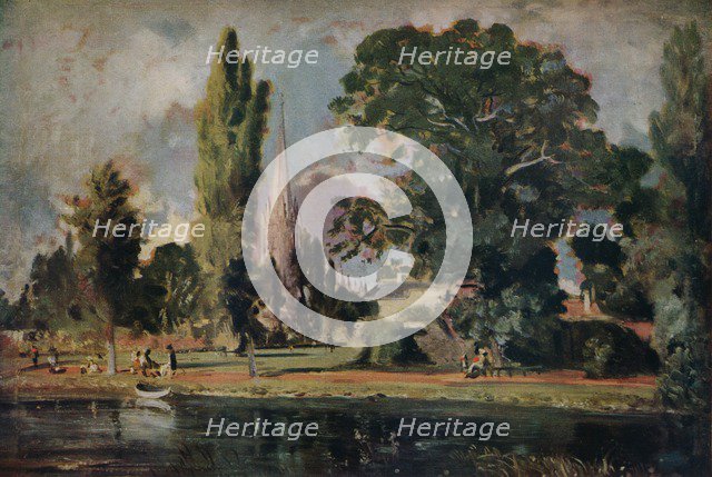 'Salisbury Cathedral and Leadenhall from the River Avon', 1820. Artist: John Constable.