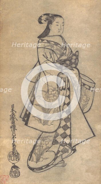 Courtesan, ca. 1714. Creator: Kaigetsudô Anchi.