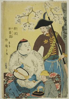 China and Russia (Nankin, Oroshiya), 1860. Creator: Utagawa Hiroshige II.