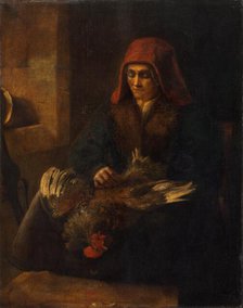 Old Woman Plucking a Fowl, 1650/1655. Creator: Anon.