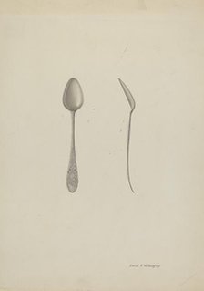 Silver Teaspoon, c. 1940. Creator: David P. Willoughby.