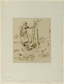 A Girl Minding Geese, 1855–56. Creator: Jean Francois Millet.