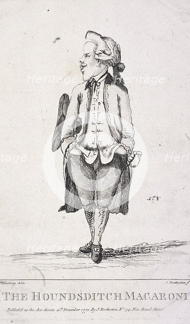 'The Houndsditch Macaroni', 1772. Artist: James Bretherton