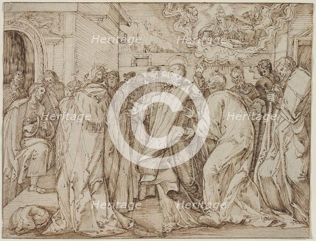 The Parable of the Tribute Money, c. 1580/1600. Creator: Master of the Egmont Albums (Dutch).