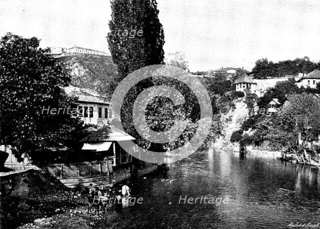 Ten Days in Bosnia - A view below Jajce, 1895. Creator: Andre & Sleigh.