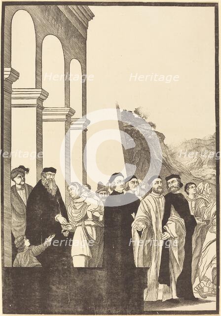 Presentation of the Virgin in the Temple [left plate], 1742. Creator: John Baptist Jackson.