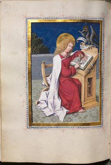 Gospel Book with Evangelist Portraits: Saint John, c. 1480. Creator: Hausbuch Master (German).