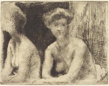 Nude Woman by a Looking Glass (Femme Nue Auprès d'une Glace), 1889. Creator: Paul Albert Besnard.