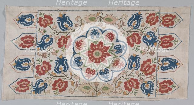 Embroidered cushion cover, 1700s. Creator: Unknown.