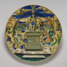 Charger with the Massacre of the Innocents, c. 1527/1530. Creator:  Francesco Xanto Avelli.