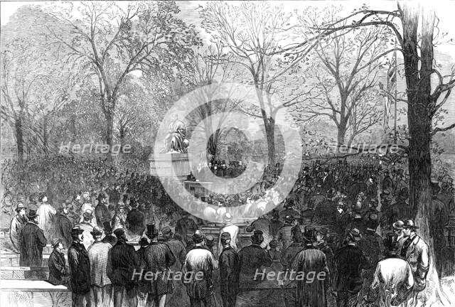 Unveiling of the statue of Sir Walter Scott in Central-Park, New York, 1872. Creator: Unknown.