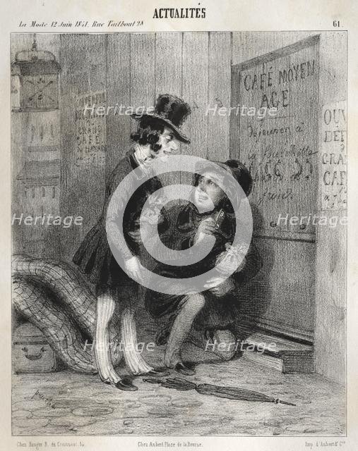 Actualités: Hé mon vieux! cest comme cela quon fait les affaires aujourdhui! on affice..., 1841. Creator: Clémente Pruche (French, 1831-1870).