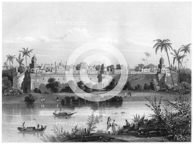 'View of the Palace of Agra, from the river', c1860. Artist: Unknown