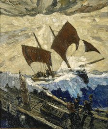 An Incident on the English Channel, 1919. Creator: Max Bohm.