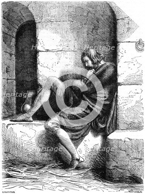 'Robert of Normandy a Prisoner in Cardiff Castle', (19th century).Artist: Oupre
