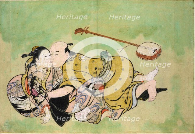 A man and geisha, ca 1714.