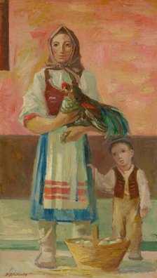 At the Market, 1949. Creator: Bedrich Hoffstädter.