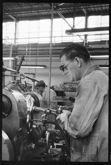 Worker on the shop floor, Wear Flint Glass Works, Alfred Street, Millfield, Sunderland, 1961. Creator: Eileen Deste.