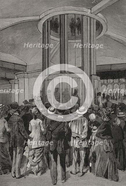 The elevators of the Trocadero Palace, Paris Exposition, 1878. Creator: Tomás Carlos Capuz.