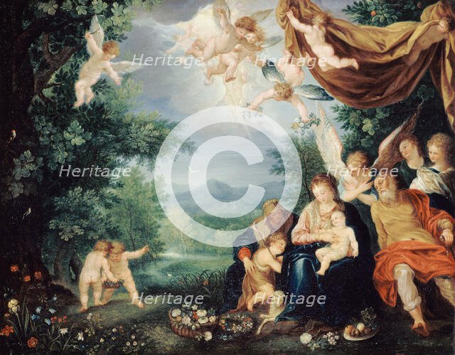 The Holy Family rest on the Flight into Egypt, between 1580 and 1620. Creator: Unknown.