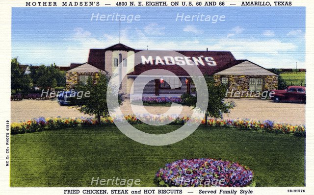 Mother Madsen's Restaurant, Amarillo, Texas, USA, 1941. Artist: Unknown