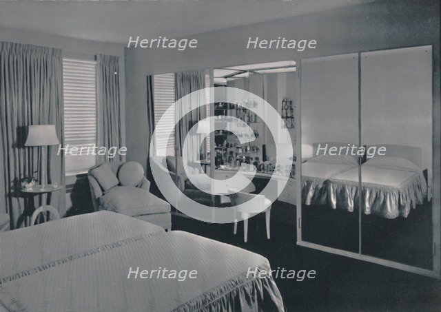 'Bedroom designed by James F. Eppenstein, Chicago', 1942. Artist: Unknown.