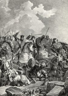 Battle of Salado, victory of the Christian army of Alphonse XI of Castile, Alphonse VI of Portuga…