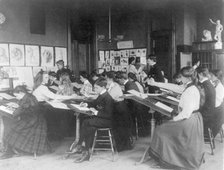 Students drawing in an art class, Western High School, Washington, D.C., (1899?). Creator: Frances Benjamin Johnston.