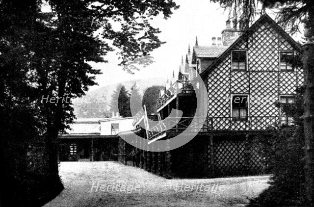 Mar Lodge, Braemar, destroyed by fire on June 14, 1895. Creator: George Washington Wilson.