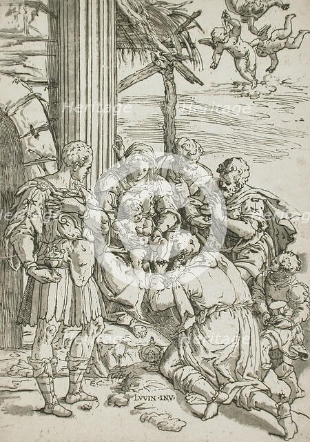 Adoration of the Magi, between 1580 and 1610. Creator: Andrea Andreani.