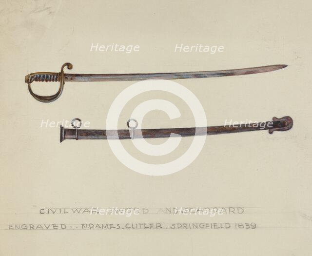 Sword and Scabbard, 1935/1942. Creator: Unknown.
