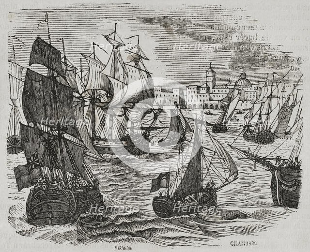 French Revolutionary Wars - Siege of Toulon, 1793 (1851). Creators: Miranda, Chamorro.