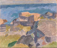 Landscape from Christianso;Motiv from Christianso;Rocky Landscape by the Sea, 1914. Creator: Edvard Weie.