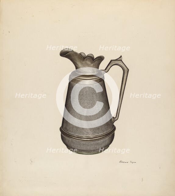 Enamel Pitcher, c. 1941. Creator: Richard Taylor.