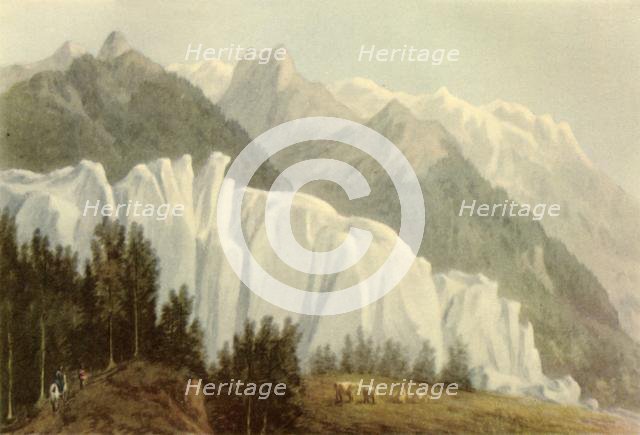 'The Glacier des Bossons, Chamonix', 1786, (1946).  Creator: John Warwick Smith.
