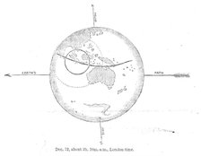 The Total Solar Eclipse of Dec. 12: central eclipse, now in south of Sumatra, 1871. Creator: Unknown.