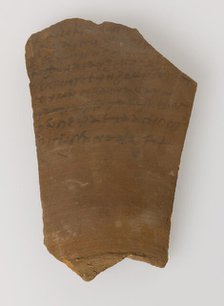 Ostrakon with a Letter from Gennadius to Peter, Coptic, 580-640. Creator: Unknown.