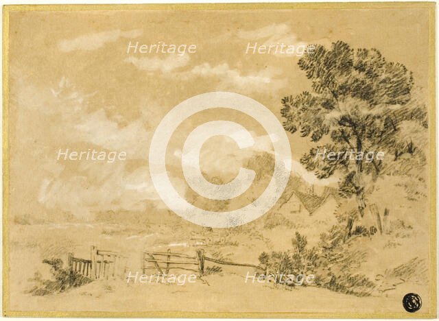 Landscape with Stile, n.d. Creator: Augustus Wall Callcott.