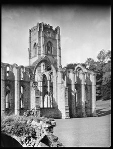 Fountains Abbey, Harrogate, North Yorkshire, 1920-1945. Creator: Marjory L Wight.