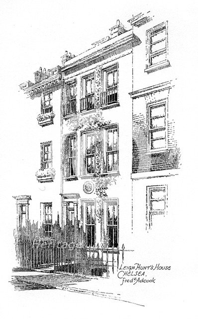 Leigh Hunt's house, Chelsea, London, 1912. Artist: Frederick Adcock