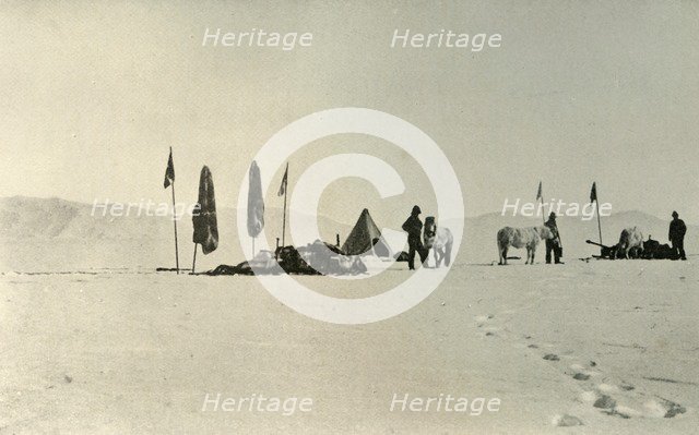 'The Camp After Passing the Previous Farthest South Latitude', November 1908, (1909). Artist: Unknown.