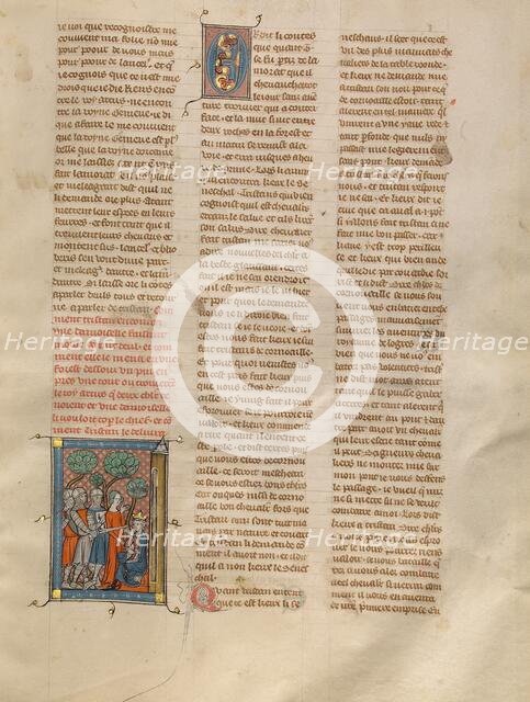 Tristan Rescuing King Arthur, about 1320-1340. Creator: Unknown.