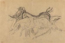 Racehorses (study for "Scene from the Steeplechase: The Fallen Jockey"), c. 1881. Creator: Edgar Degas.