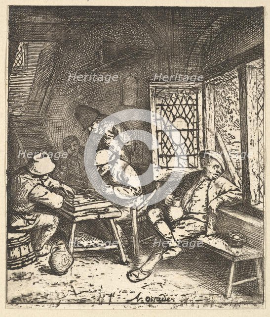 Tric Trac Players, 1610-85. Creator: Adriaen van Ostade.