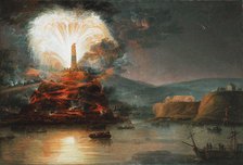Fireworks at Kaniow in honor of Catherine II in 1787, 1787. Artist: Plersch, Jan Bogumil (1732–1817)