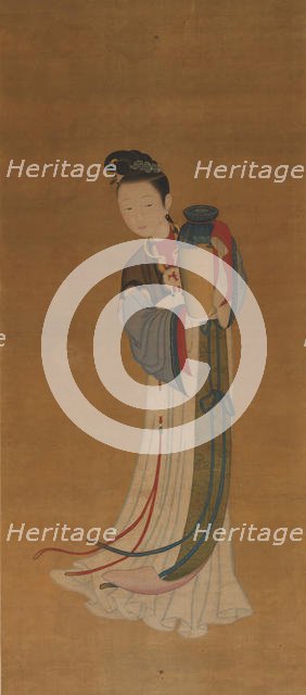 Girl Bringing Jar of Wine, 18th century. Creator: Unknown.