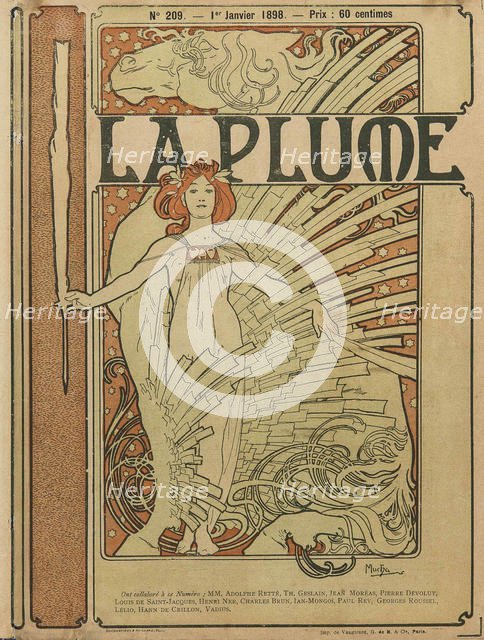 Cover of "La Plume" No 209, 1898. Creator: Mucha, Alfons Marie (1860-1939).